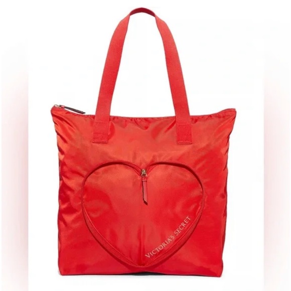 Victoria's Secret Handbags - Brand New Red Heart Foldable Tote Bag